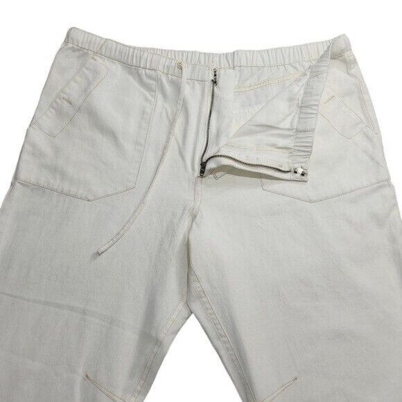 We The Free Womens Ivory Relax Cotton Pants Wide Leg Drawstring Waistband L NEW - Picture 14 of 15